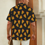 Pizzas Men's Short Sleeve Hawaiian Shirt Men's Hawaiian Shirt (New) Food Printed Offshore