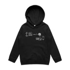 Cat String Theory Physics Kids AS Colour Hoodie Black Kids Hoodie animal Printed In Australia Science