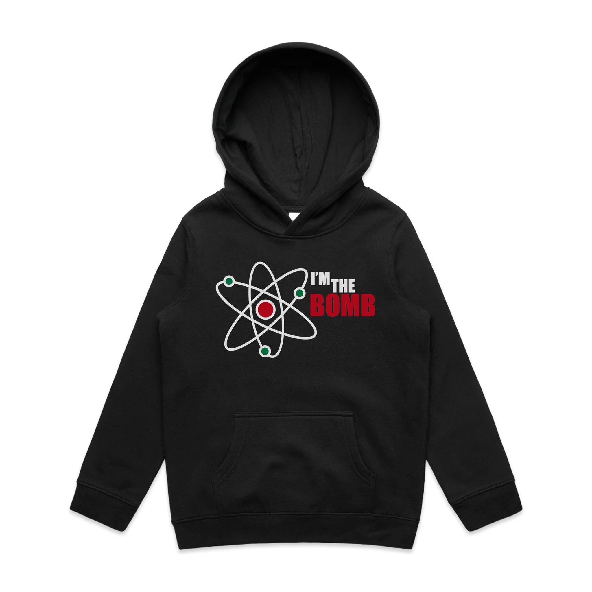 I'm The Bomb, Atom - Kids Hoodie Black Kids Hoodie Printed In Australia