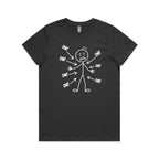 Ow! Everything Hurts Stick Figure Women's AS Colour T-shirt Coal Womens T-shirt Printed In Australia
