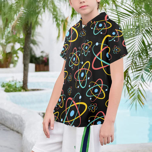 Atoms Senior Kids Hawaiian Shirt Senior Kids Hawaiian Shirt 8-15 Printed Offshore Science