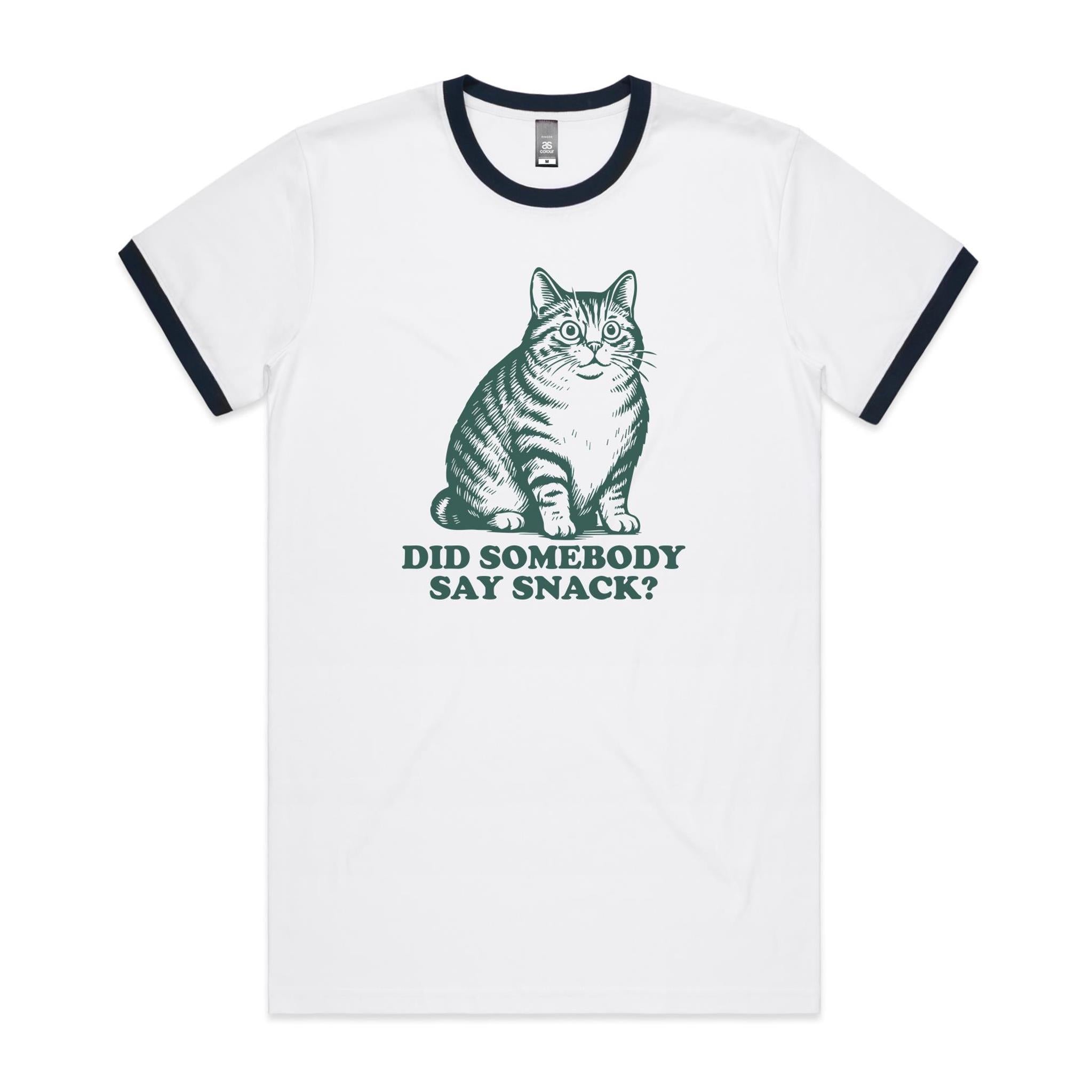 Cat, Did Somebody Say Snack? -  Staple Ringer Tee