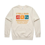 I Tell Dad Jokes Periodically, Periodic Table AS Colour Stencil Crew Sweatshirt Ecru Dad Printed In Australia Science