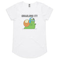 Snailing It Women's AS Colour Scoop Neck T-Shirt White Womens Scoop Neck T-shirt animal Fitness Printed In Australia