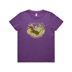 Dachshund, I've Got Friends In Low Places Kid's AS Colour T-shirt Purple Kids Youth T-shirt animal Printed In Australia