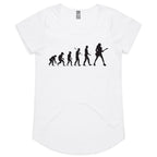 Evolution Of A Guitar Player - Womens Scoop Neck T-Shirt White Womens Scoop Neck T-shirt Music Printed In Australia