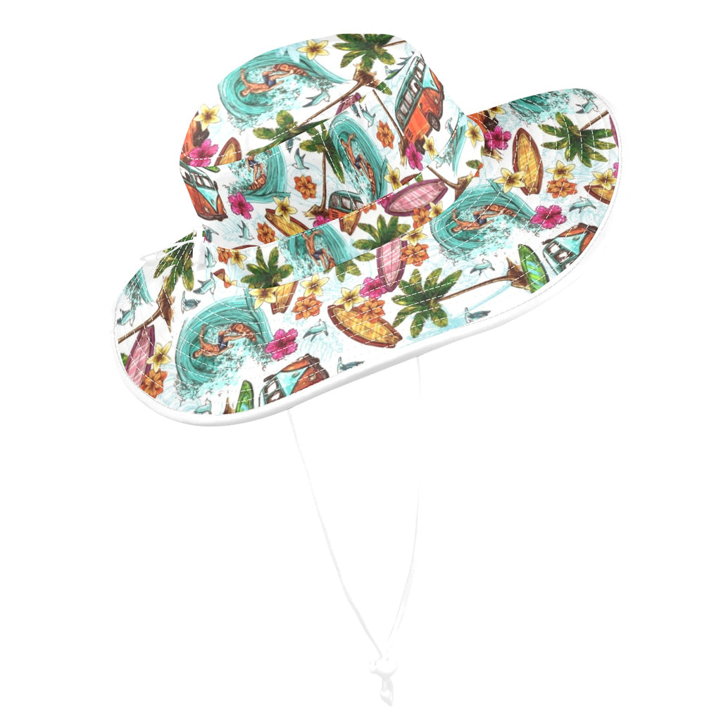 Surfing Safari Wide Brim Bucket Hat Wide Brim Bucket Hat Printed Offshore Surf