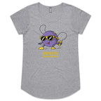 Music Moves Me - Womens Scoop Neck T-Shirt Grey Marle Womens Scoop Neck T-shirt Music Printed In Australia