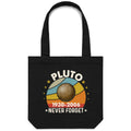 Never Forget Pluto Canvas Tote Bag Default Title Tote Bag Printed In Australia Space