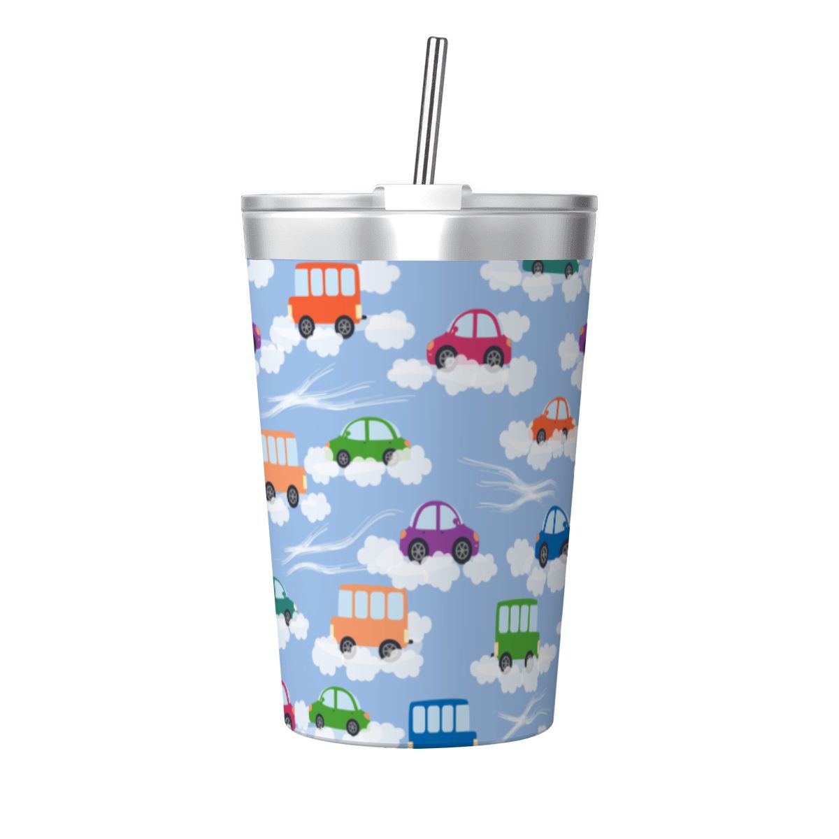 Colourful Cars Small Stainless Steel Travel Mug Cup 12oz/350ml