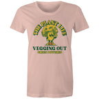 The Plant Life, Vegetarian - Womens T-shirt Pale Pink Womens T-shirt Plants Printed In Australia