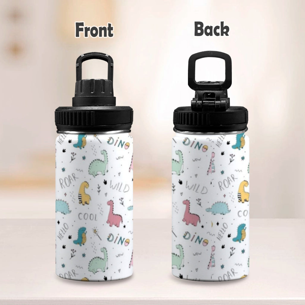 Quirky Dinosaurs Kids Water Bottle with Chug Lid (12 oz) Kids Water Bottle with Chug Lid animal Printed Offshore
