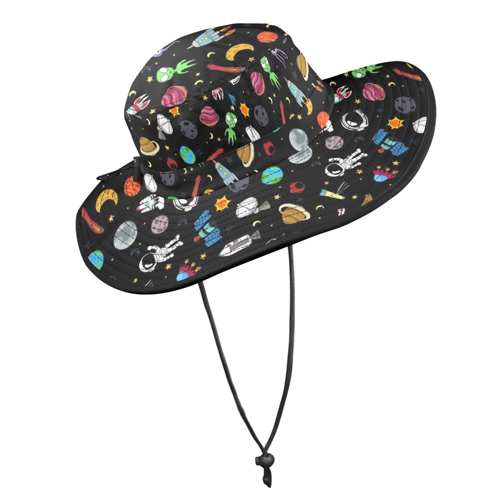 Fun Space Wide Brim Bucket Hat Wide Brim Bucket Hat Printed Offshore Space