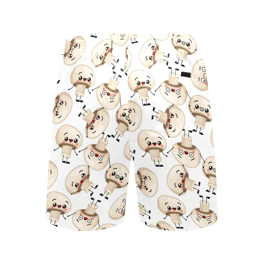 Cute Mushrooms Men's Mid-Length Beach Shorts Men's Mid-Length Beach Shorts Food Printed Offshore