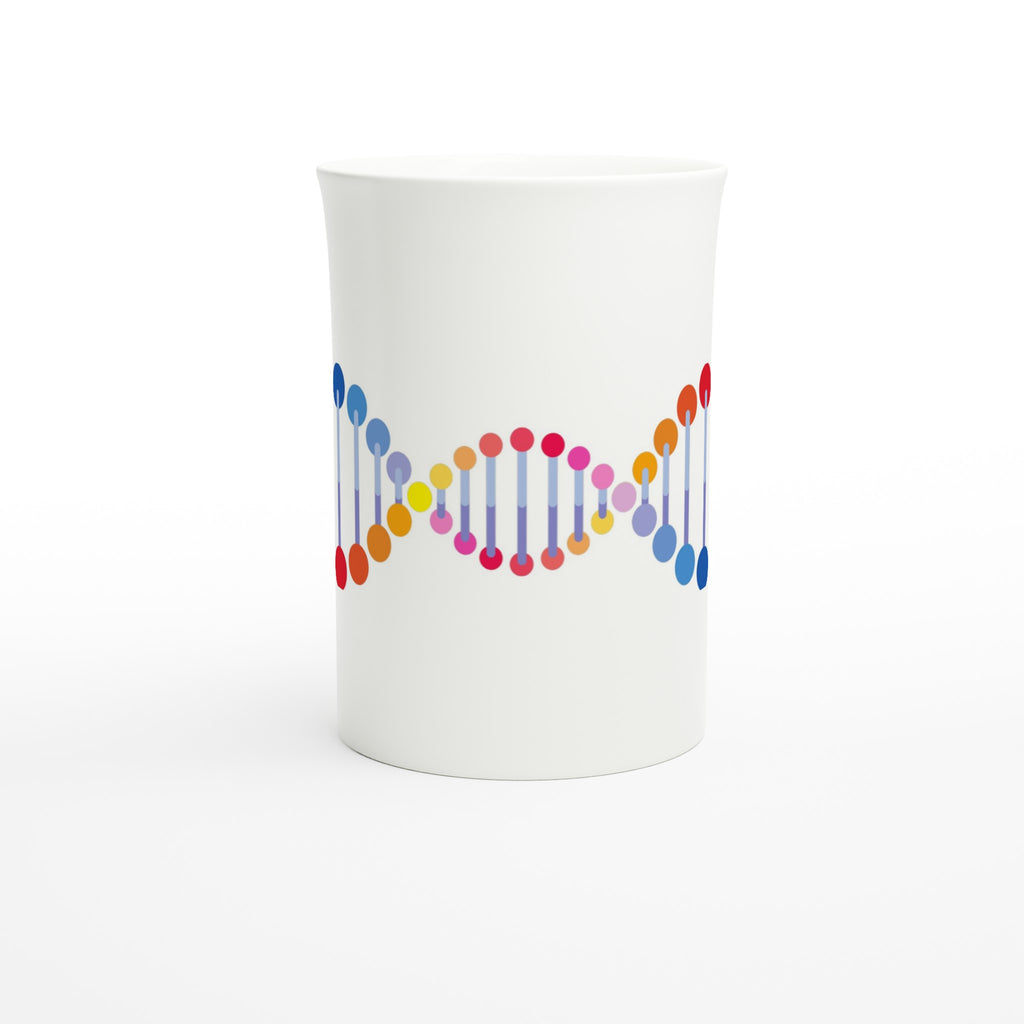 DNA - White 10oz Porcelain Slim Mug Porcelain Mug Globally Fulfilled Science