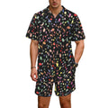 Quavers, Music Notes Men's Hawaiian Shirt & Shorts Set Men's Hawaiian Shirt & Shorts Set Music Printed Offshore