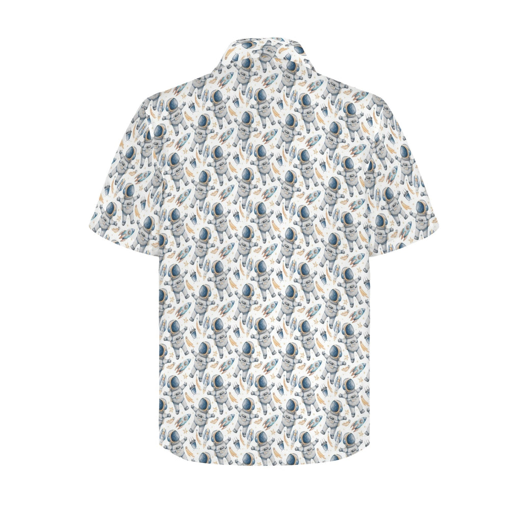 Astronauts And Rocket Ships Men's Hawaiian Shirt