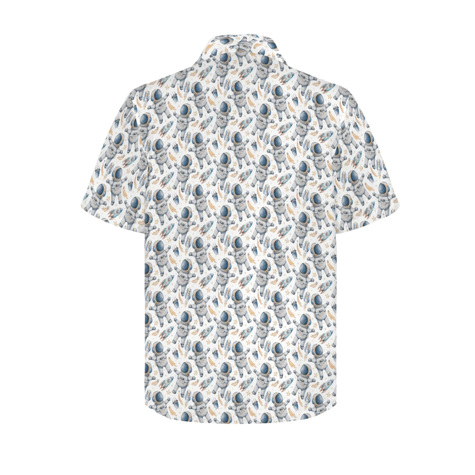 Astronauts And Rocket Ships Men's Hawaiian Shirt
