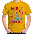 Merry Christmas - Kids Youth T-Shirt Gold Kids Christmas T-shirt Christmas Printed In Australia