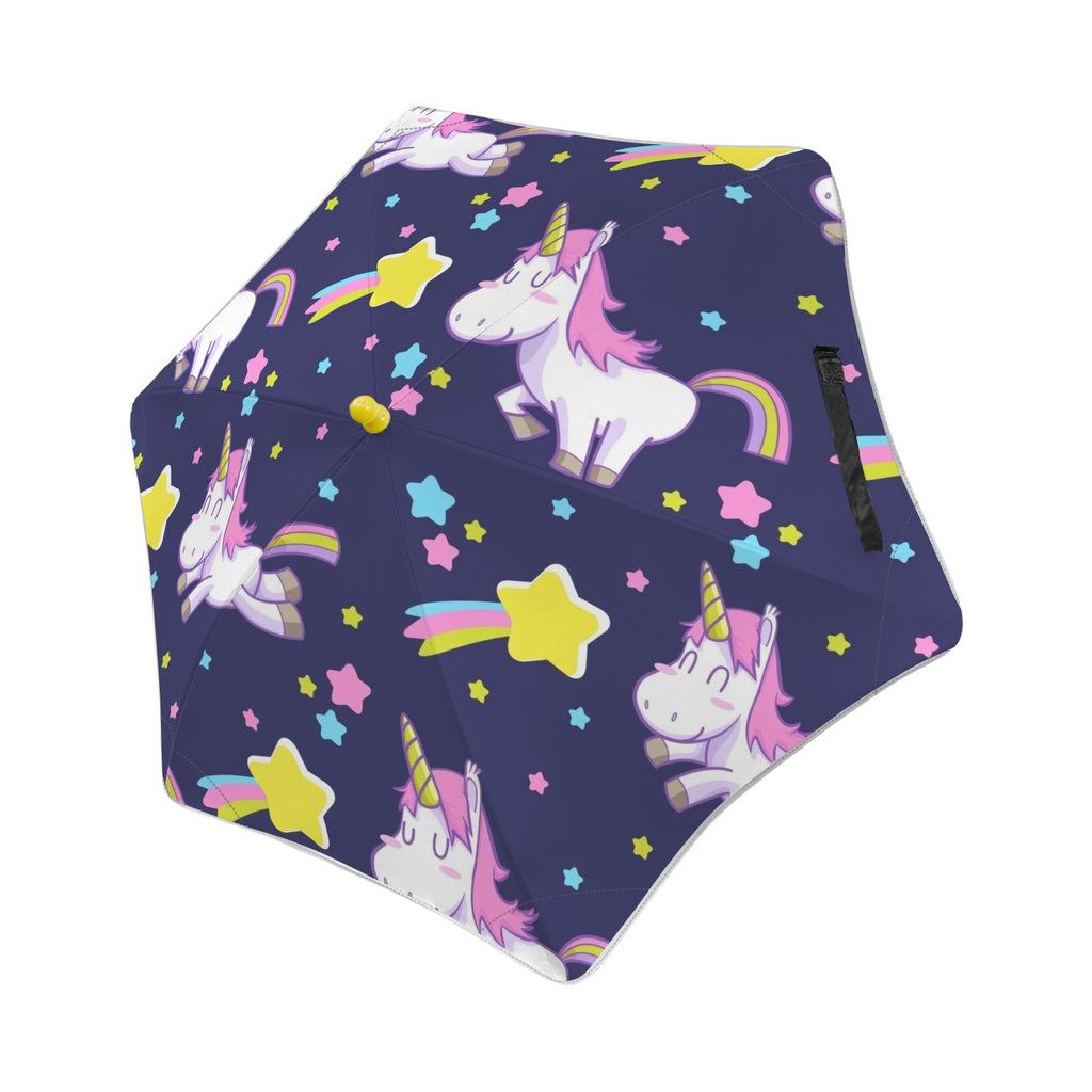 Rainbow Unicorn Kids Safe Round Corner Umbrella One Size Kids Safe Round Corner Umbrella animal Printed Offshore