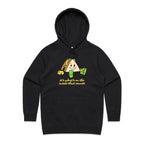 It's What's On The Inside That Counts, Sandwich - Womens Hoodie Black Womens Hoodie Food Positivity Printed In Australia