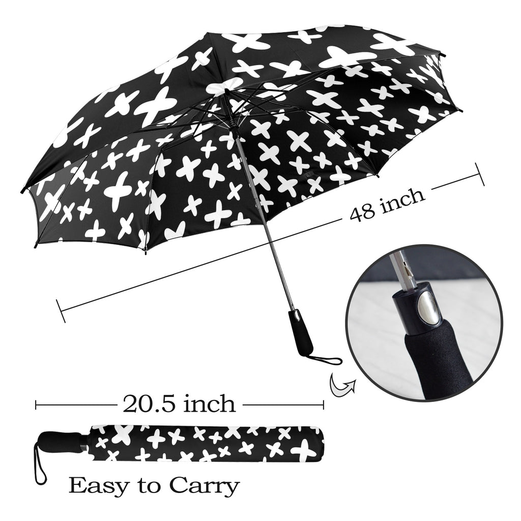 Black And White X's Umbrella Umbrella Printed Offshore