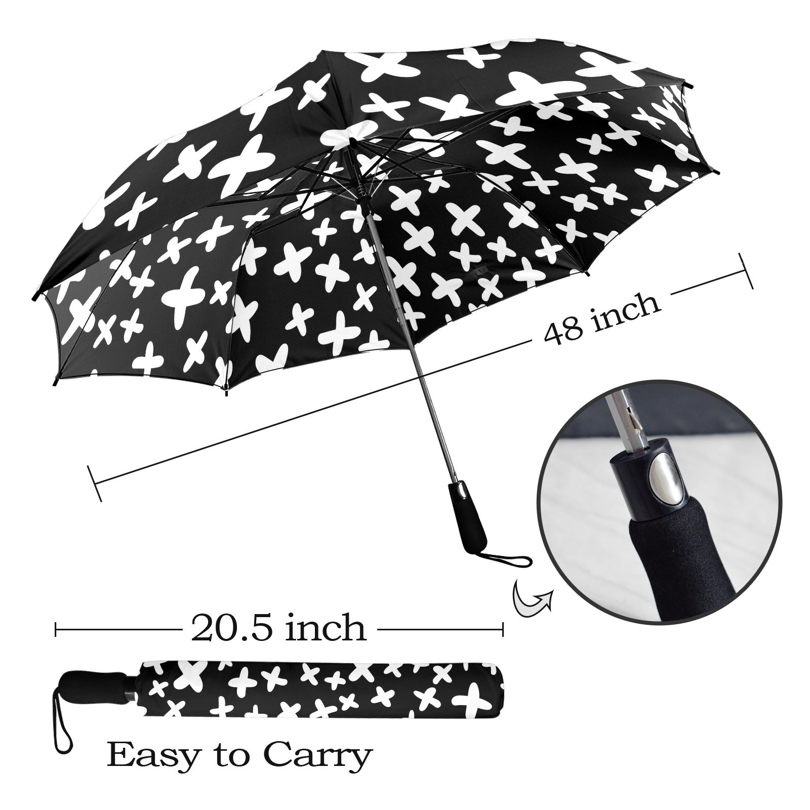 Black And White X's - Umbrella Umbrella Printed Offshore