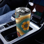 Vintage Floral - 20oz Mobile Tumbler with Lid (Black Lock) 20oz Travel Mug Printed Offshore Retro