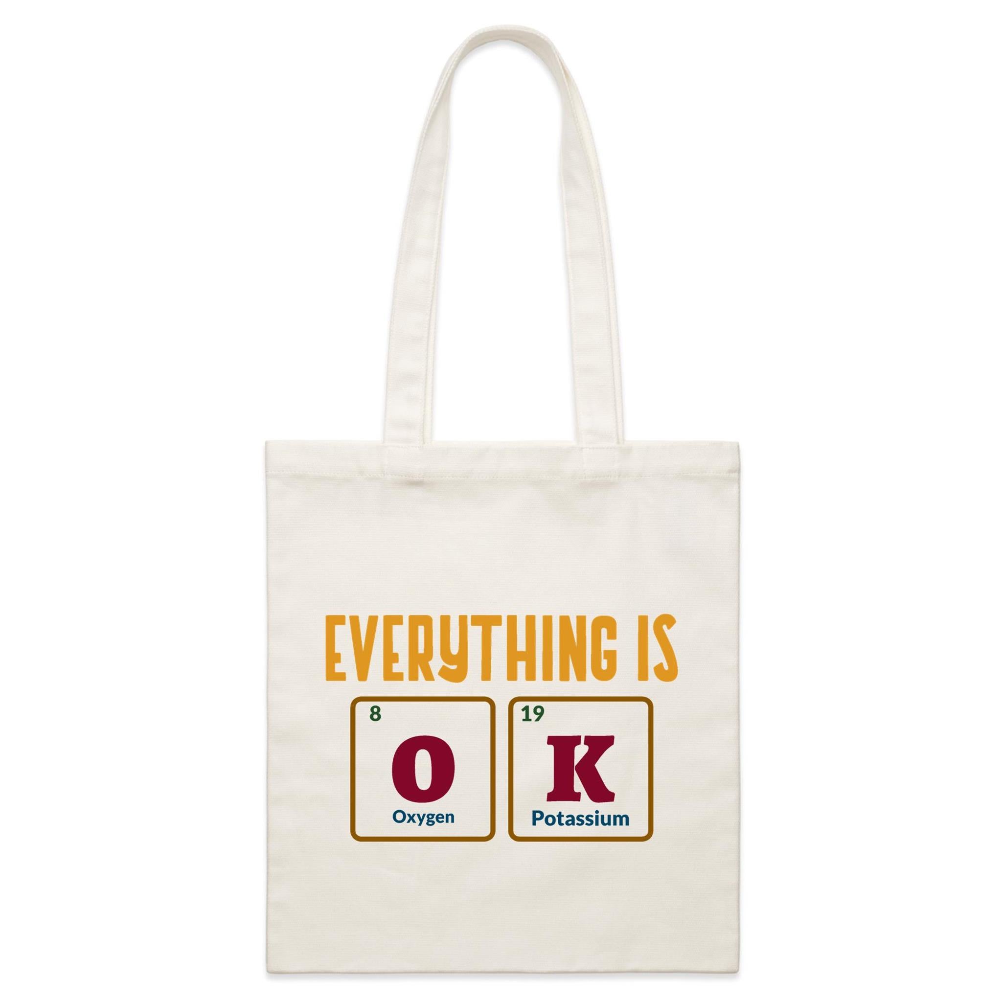 Everything Is OK, Periodic Table - Parcel Canvas Tote Bag Default Title Small Tote Bag Printed In Australia Retro Tech