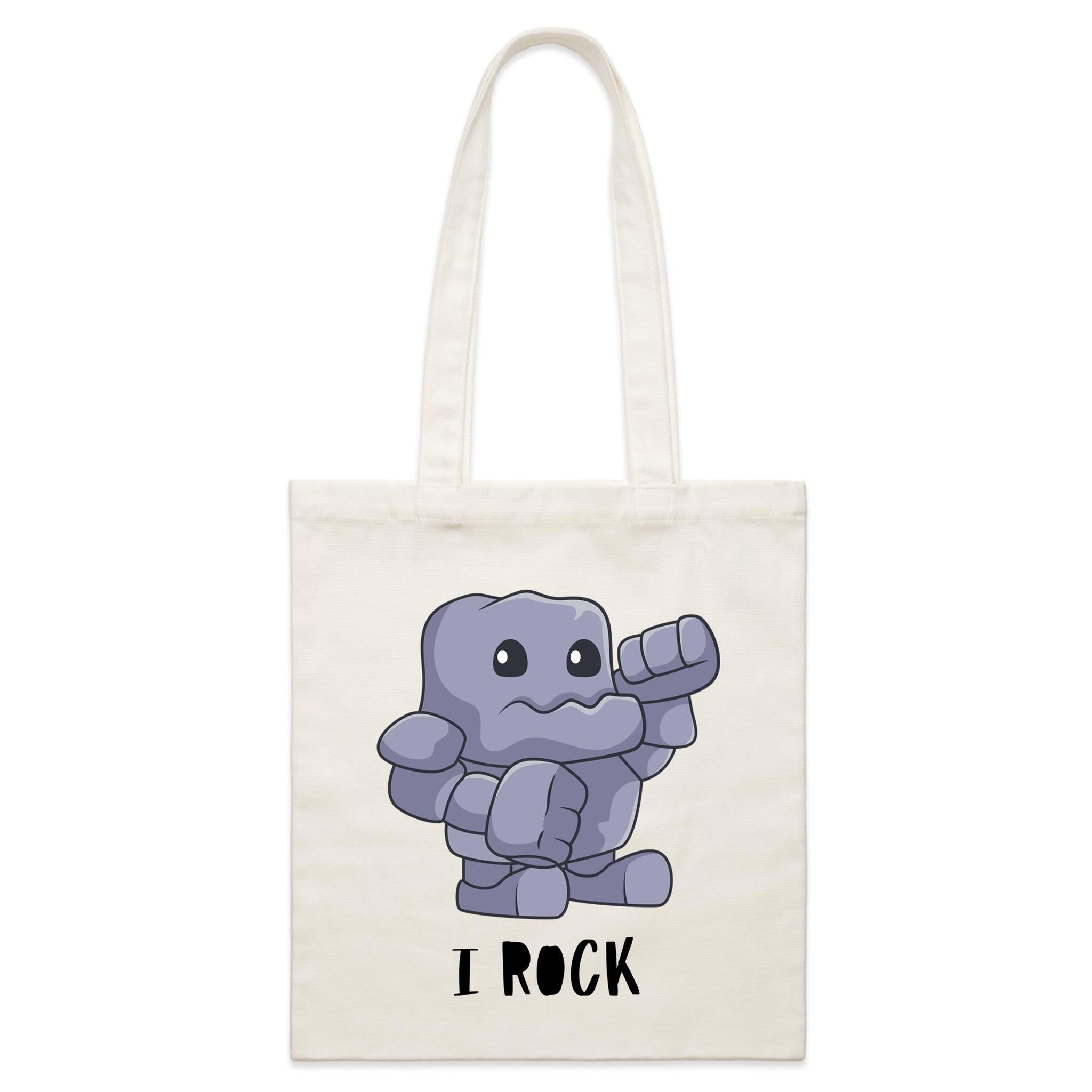 I Rock - Parcel Canvas Tote Bag Default Title Small Tote Bag Music Printed In Australia