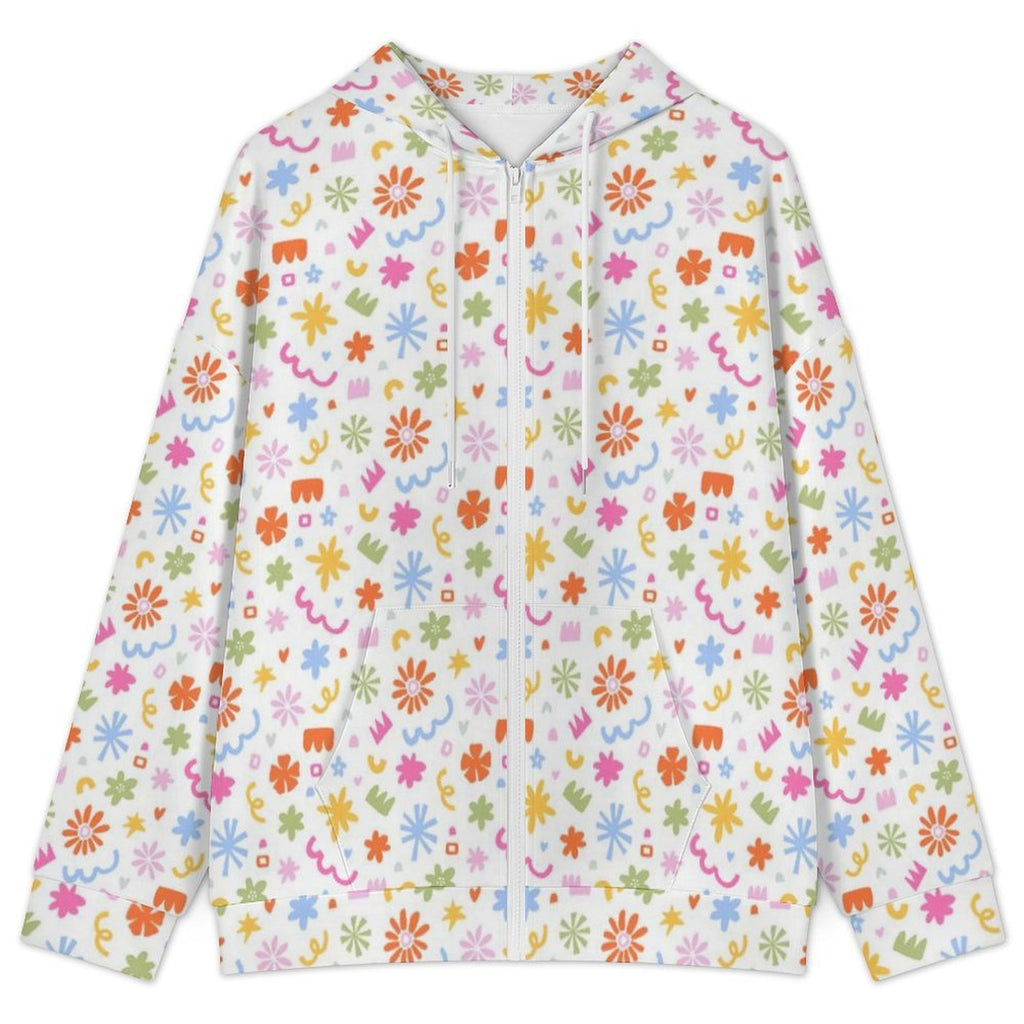 Abstract Colourful Shapes Women's Full-Zip Hoodie