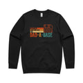 Dad-A-Base AS Colour Stencil Crew Sweatshirt Unisex Black Sweatshirt Dad Printed In Australia