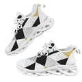 Black And Gold Triangles Women's Twisted Sole Sneakers