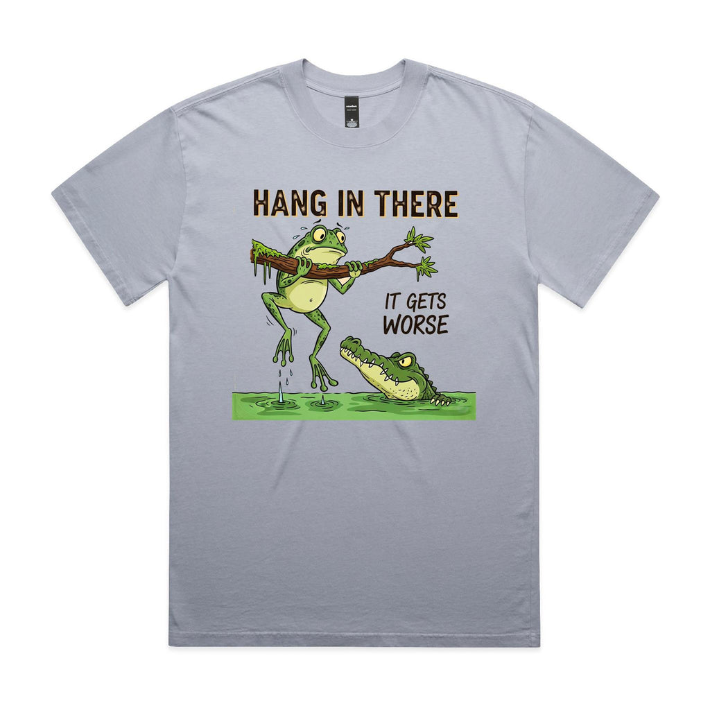Hang In There, It Gets Worse AS Colour Heavy Faded Tee Unisex Faded powder Heavy Faded T-shirt animal Printed In Australia