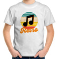 Retro Music - Kids Youth T-Shirt White Kids Youth T-shirt Music Printed In Australia Retro