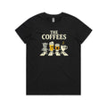 The Coffees, Crossing Road Women's AS Colour T-shirt Black Womens T-shirt Coffee Music Printed In Australia