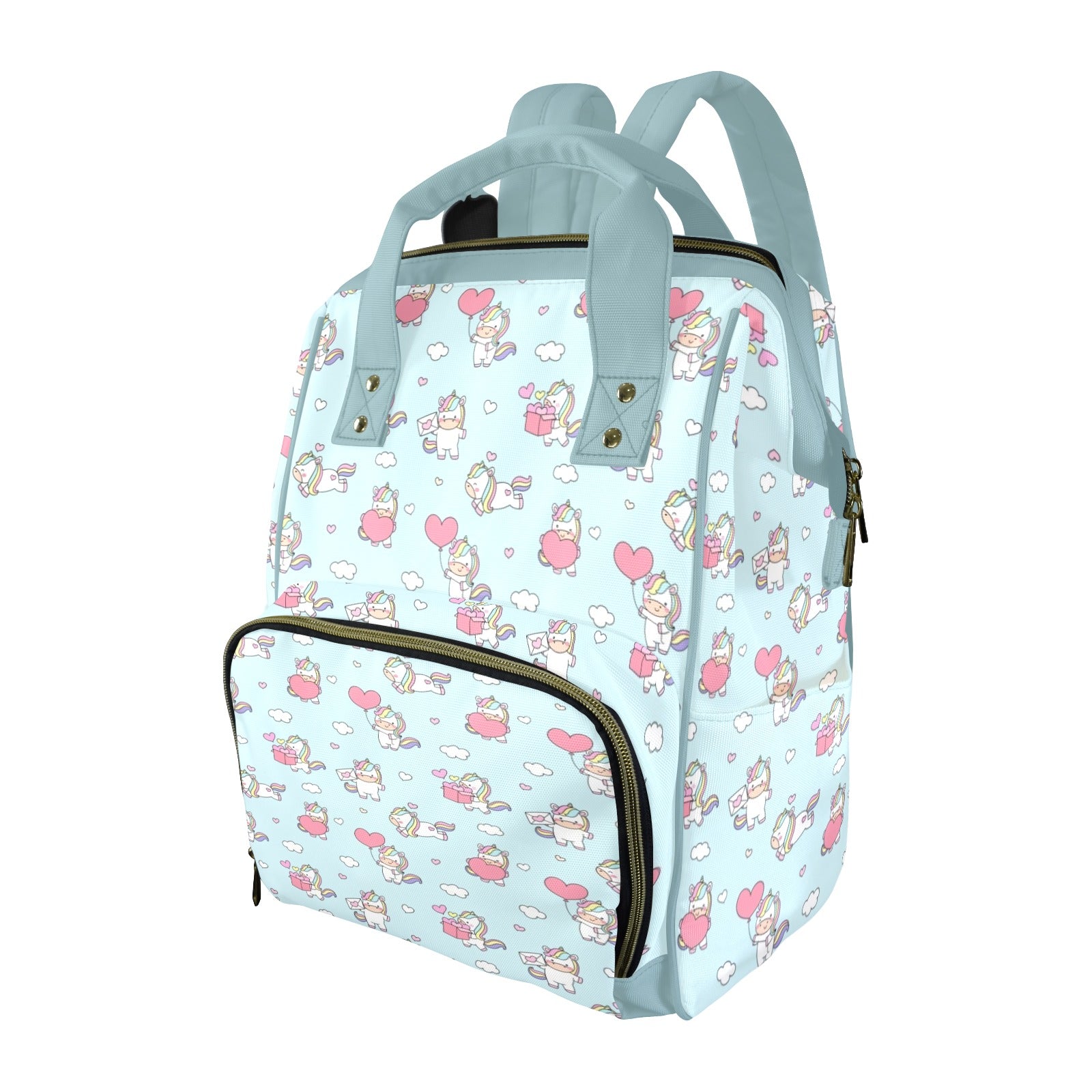 Rainbow Unicorn Multi-Function Backpack, Nappy / Diaper Bag One Size Multi-function Backpack, Nappy / Diaper Bag animal Printed Offshore