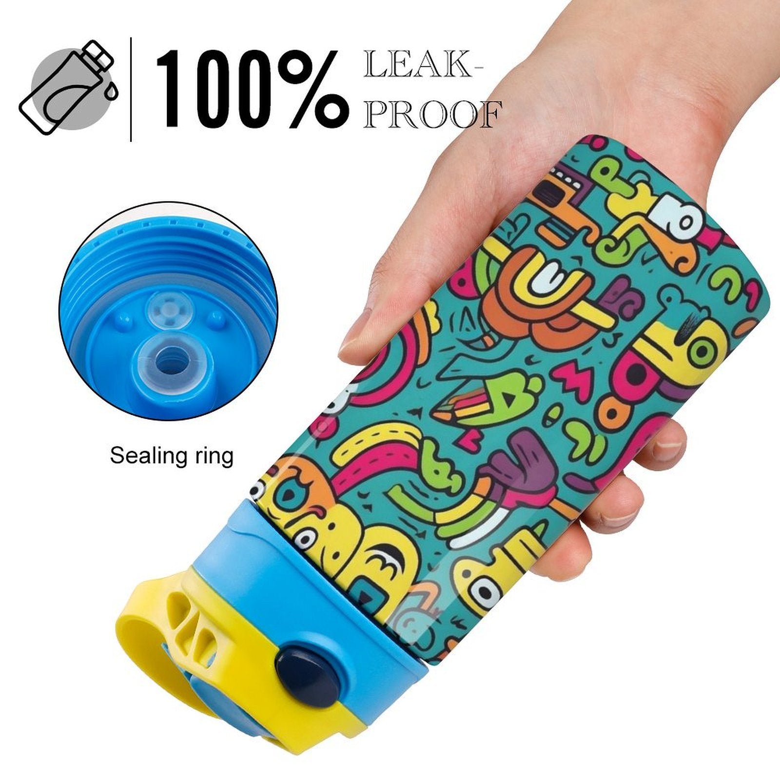 Crazy Creatures - Little Kids Water Bottle Little Kids Water Bottle Printed Offshore Sci Fi