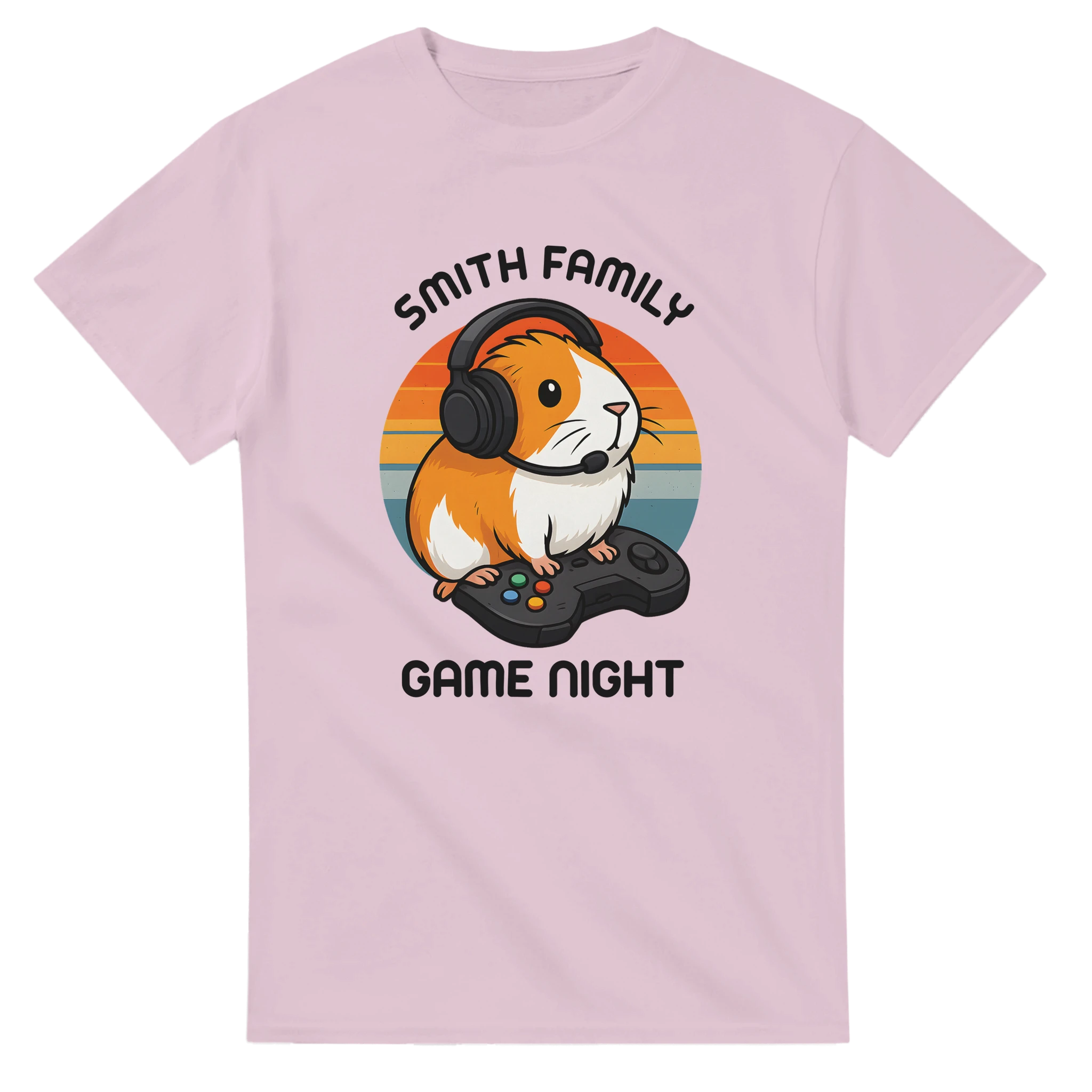 Family Game Night - Personalised T-shirt (Up to 5XL) Light Pink Personalised T-shirt (Up to 5XL)