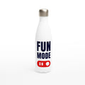 Fun Mode On White 17oz Stainless Steel Water Bottle Default Title White Water Bottle Globally Fulfilled