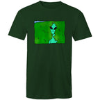 Alien Backing Into Hedge Meme - Mens T-Shirt Forest Green Mens T-shirt Printed In Australia Sci Fi