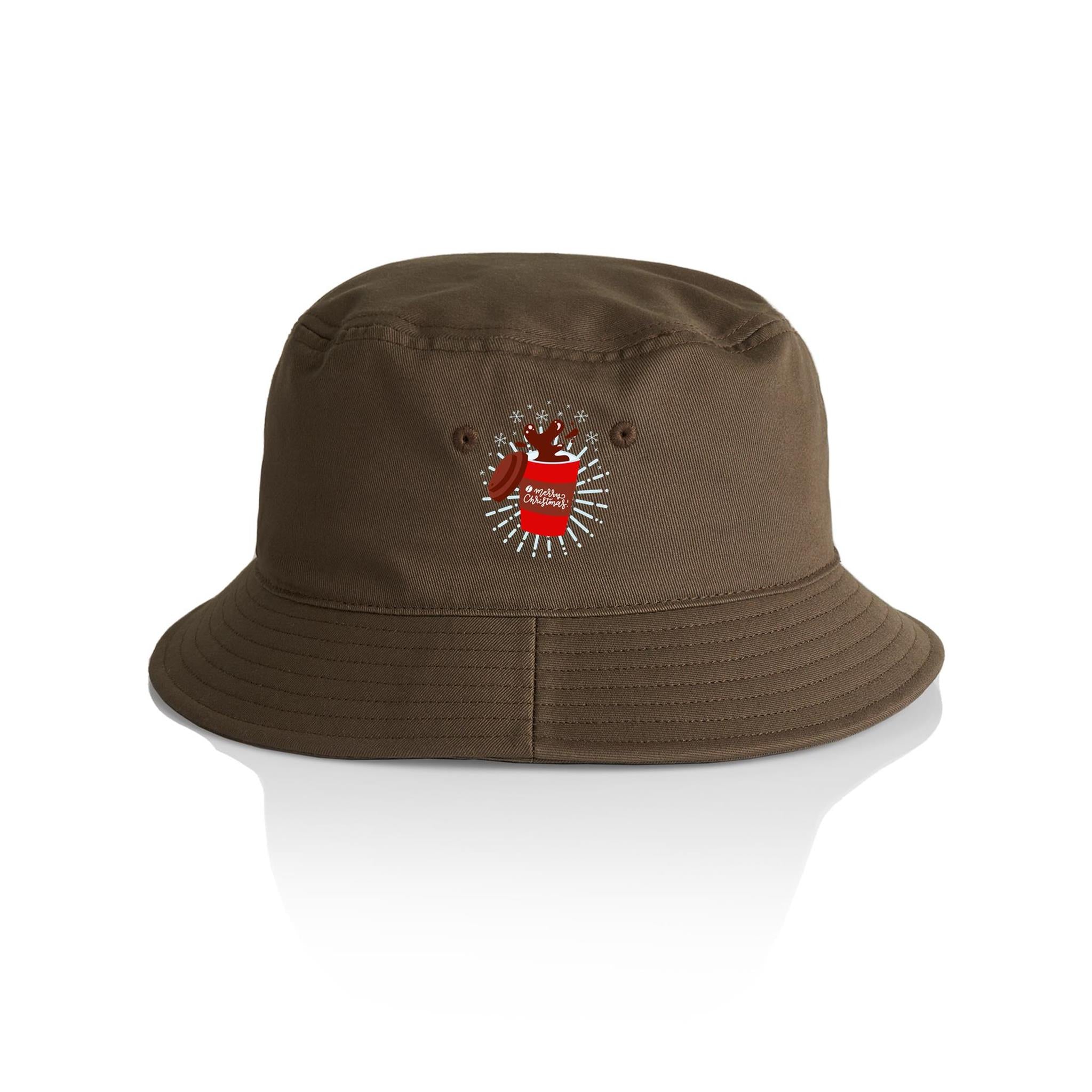 Christmas Coffee - Christmas AS Colour Bucket Hat Walnut One Size Christmas Bucket Hat Christmas Printed In Australia