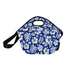 Blue Hawaiian Floral - Neoprene Lunch Bag/Large (Model 1669) Neoprene Lunch Bag Plants Printed Offshore