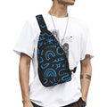 Blue Squiggle Chest Bag One Size Cross Body Chest Bag Printed Offshore