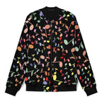 Quavers, Colourful Music Notes Men's Casual Zip‑Up Bomber Jacket