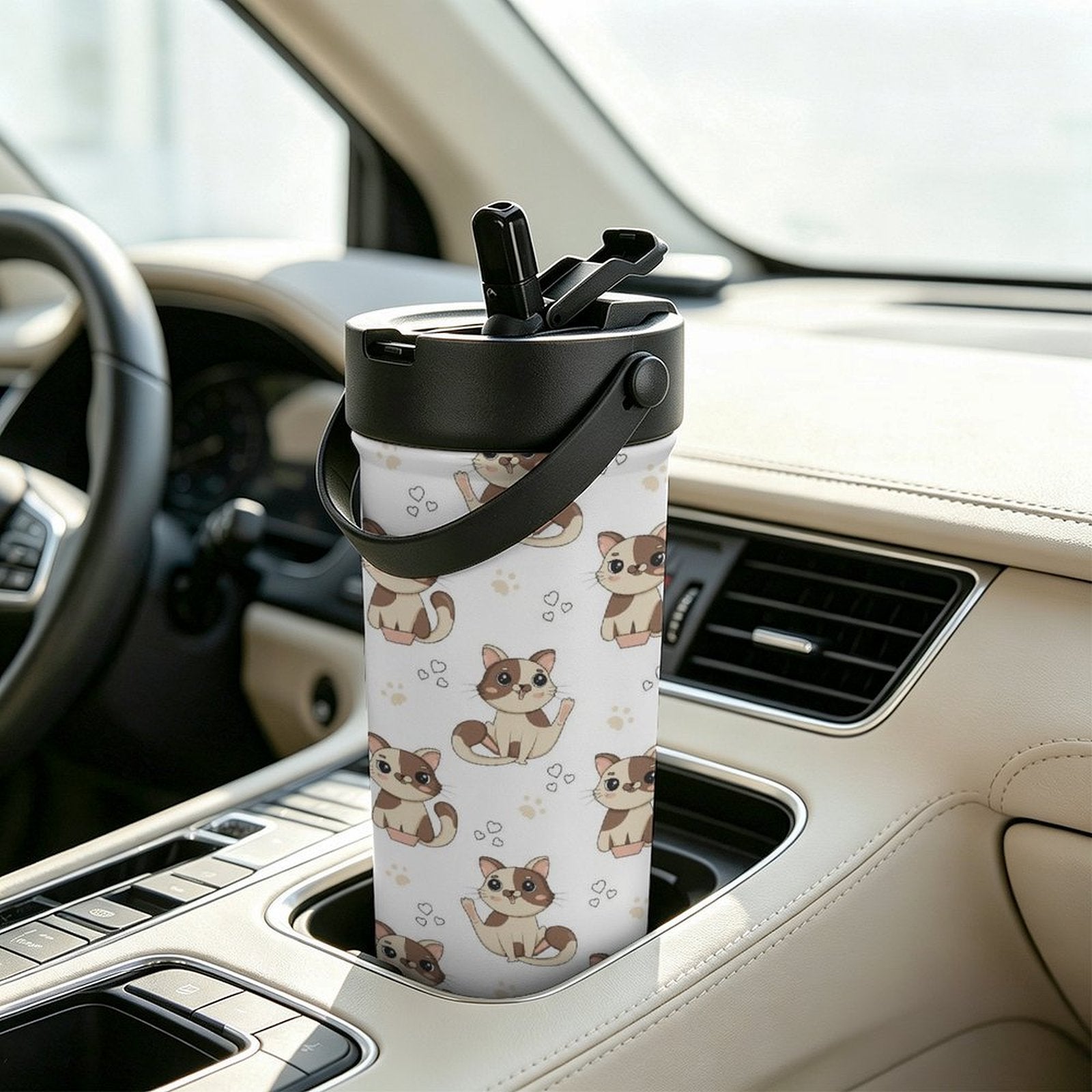 Cheeky Cats 20oz Tea Tumbler with Carry Handle