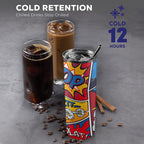 Comic Book 20oz Tall Skinny Tumbler with Lid and Straw