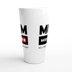 Mum Mode On - White Latte 17oz Ceramic Mug Latte Mug Globally Fulfilled Mum