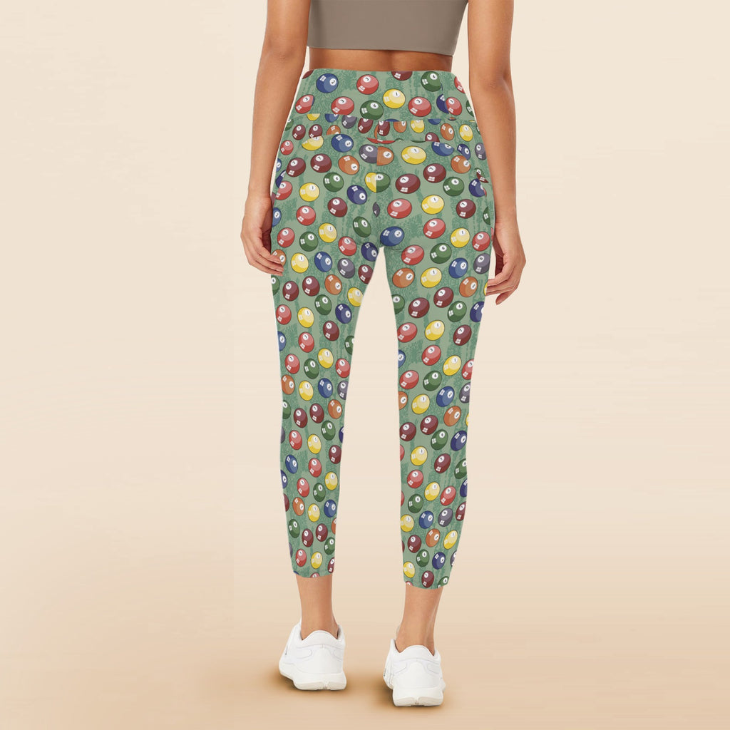 Pool Balls - Women's High Waist Pockets Yoga Leggings