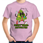 Christmas Feast Mode Activated - Kids Youth T-Shirt Pink Kids Christmas T-shirt Christmas Printed In Australia